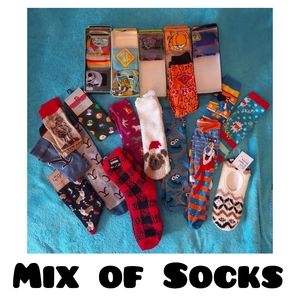 Bundle of Fun Socks From TV Shows, Movies, etc. Fuzzy & Crew Sock Mixed themes